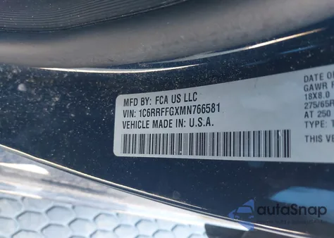 2021 Ram 1500 Big Horn 4X4 5'7 Box z USA, uszkodzony, nr VIN 1C6RRFFGXMN766581